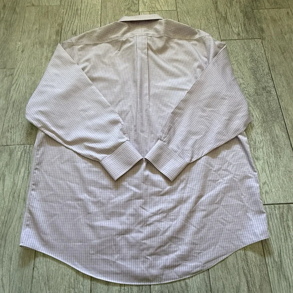 Brooks Brothers Men's Regular Fit Non-Iron Button-Up Shirt 17-4/5 Lavender Plaid